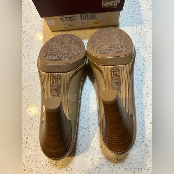 Sofft Ramona Sand Patent Women’s Heels Shoes 8.5 M
