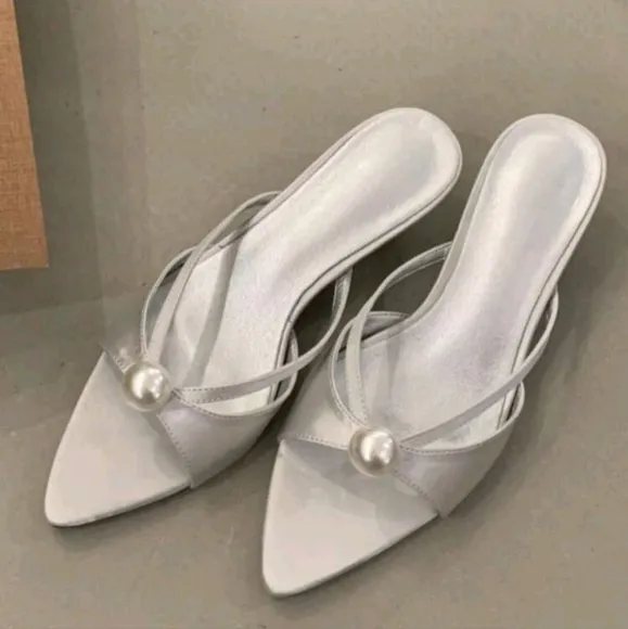 Soft Bottom Sexy French High Heel Slippers For Women, Stiletto Outdoor Sandals,