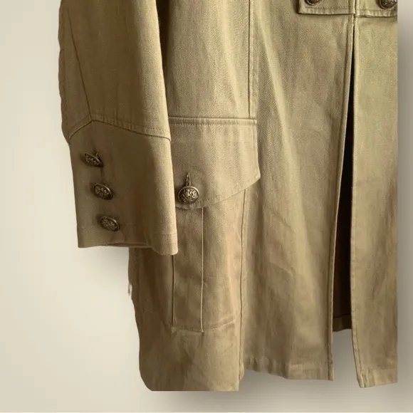 SOFT SURROUNDINGS Military Style Car Coat | Olive‎ | Size Large