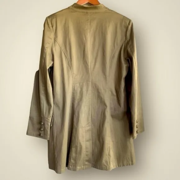 SOFT SURROUNDINGS Military Style Car Coat | Olive‎ | Size Large
