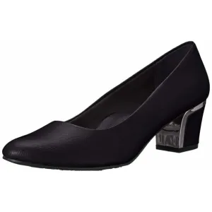 Soft Style By Hush Puppies Women's Deanna Dress Pump 10 Black Cross Hatch Patent