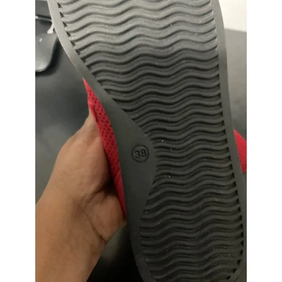 *SOFTWAVES Cadie Suede Platform Slip On Sneaker in Ferrari (Red) size 38 EU/8 US