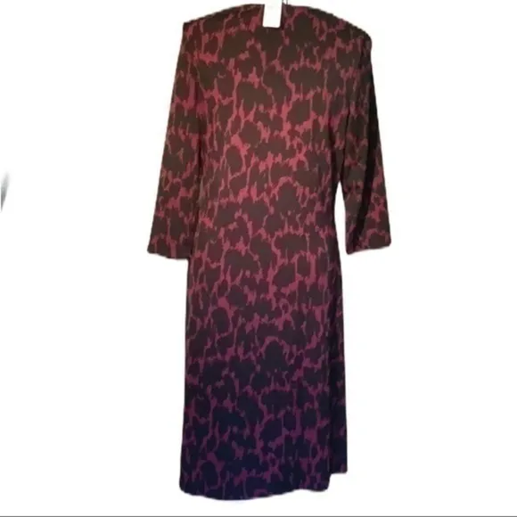 Soma Faux Wrap Plum Black Patterned dress