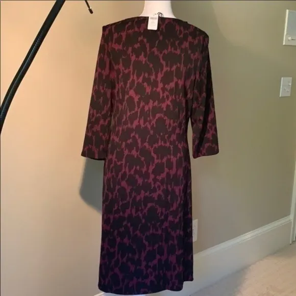 Soma Faux Wrap Plum Black Patterned dress