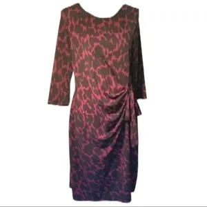 Soma Faux Wrap Plum Black Patterned dress