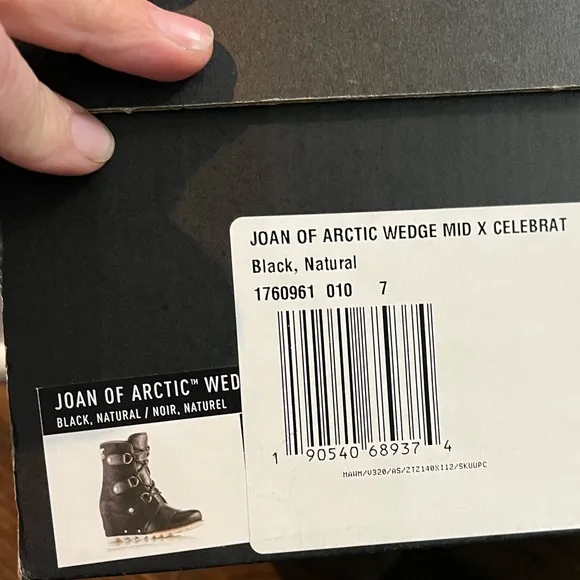 Sorel 7 Women's Black Wedge Boots Joan of Arch Mid X Celebrat