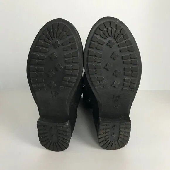 Sorel Black Faux Fur Lace Up Round Toe Out/Dry Waterproof Ankle Boots  Size 10