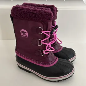 Sorel Black‎ Purple Lined Snow Waterproof Boots Mens Size 4