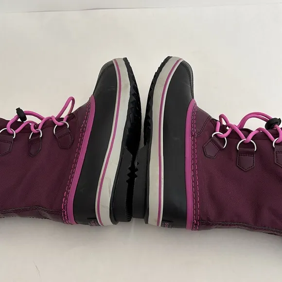 Sorel Black‎ Purple Lined Snow Waterproof Boots Mens Size 4