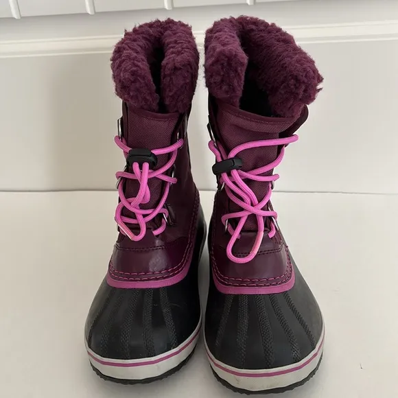 Sorel Black‎ Purple Lined Snow Waterproof Boots Mens Size 4