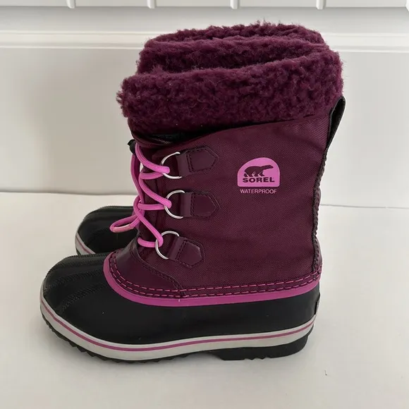 Sorel Black‎ Purple Lined Snow Waterproof Boots Mens Size 4