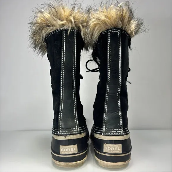 Sorel Black Waterproof Joan Of Arctic Lace Up Boots Size 7