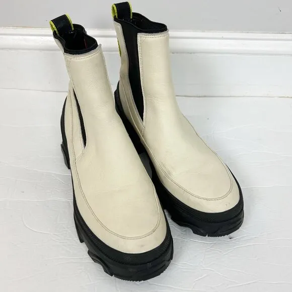 Sorel Brex Chelsea Waterproof Boots Chunky Leather Size 8.5 Women's