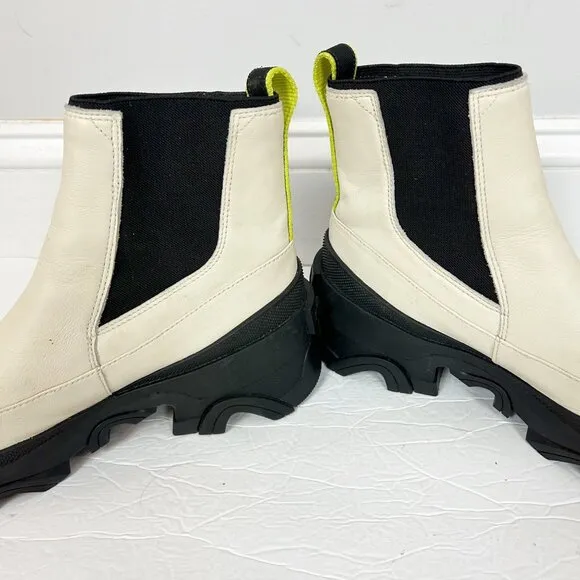 Sorel Brex Chelsea Waterproof Boots Chunky Leather Size 8.5 Women's