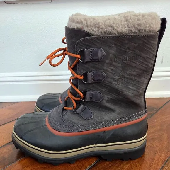 SOREL Caribou Boots Men's Sz 10 Waterproof Wool Lined Snow Boots NM1000-028