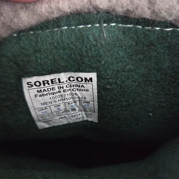 SOREL Caribou Boots Men's Sz 10 Waterproof Wool Lined Snow Boots NM1000-028