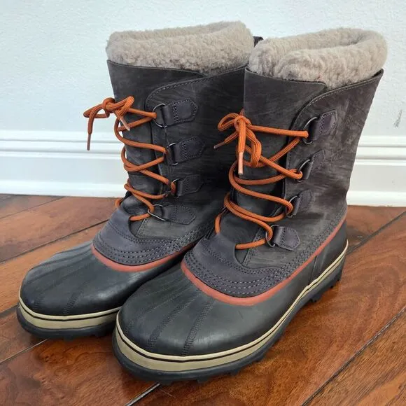 SOREL Caribou Boots Men's Sz 10 Waterproof Wool Lined Snow Boots NM1000-028