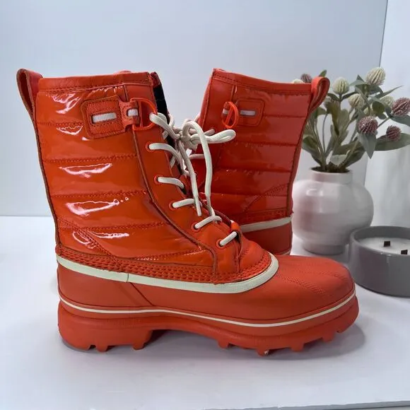 Sorel Caribou Royal Leather Waterproof Boots Optimized Orange Women's US 10.5