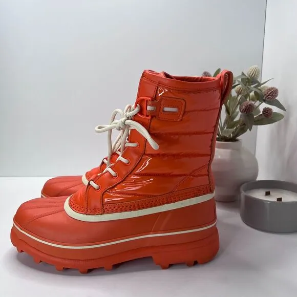 Sorel Caribou Royal Leather Waterproof Boots Optimized Orange Women's US 10.5