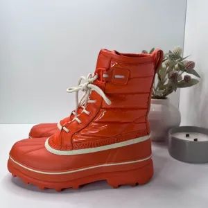 Sorel Caribou Royal Leather Waterproof Boots Optimized Orange Women's US 10.5