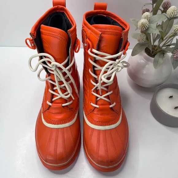 Sorel Caribou Royal Leather Waterproof Boots Optimized Orange Women's US 10.5