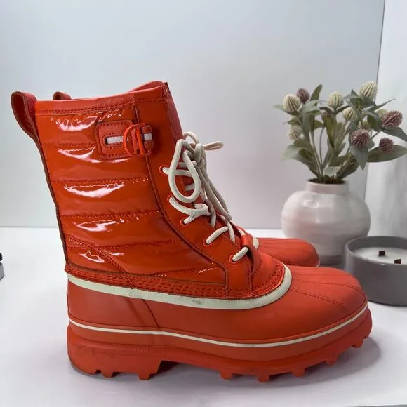 Sorel Caribou Royal Leather Waterproof Boots Optimized Orange Women's US 10.5