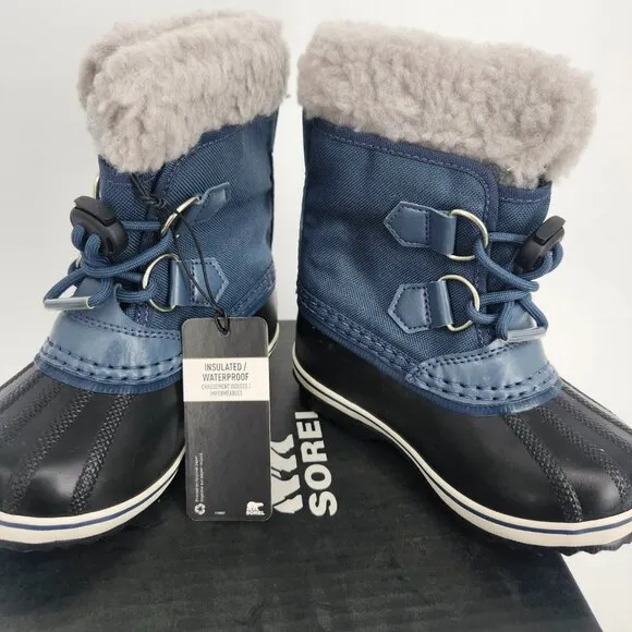 Sorel Children's Yoot Pac Nylon Winter Boots Uniform Blue/Black Size 9 NWB