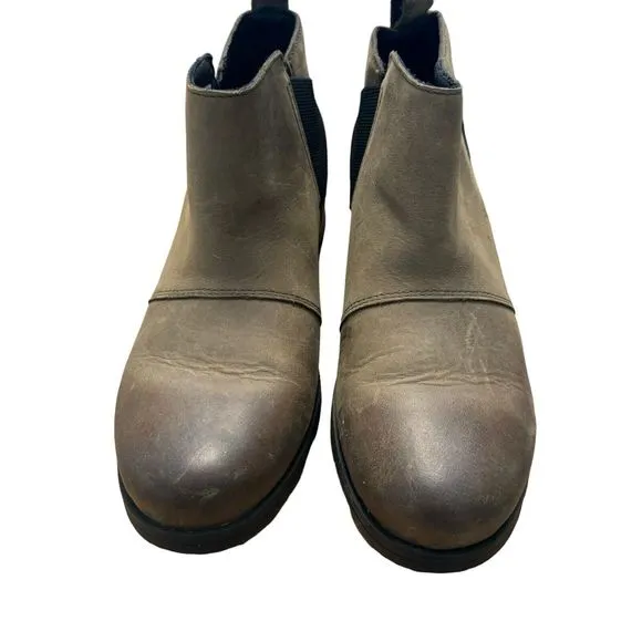 Sorel Emilie Chelsea Women's SIZE 7.5 Cattail Brown Ankle Boots, Waterproof a14