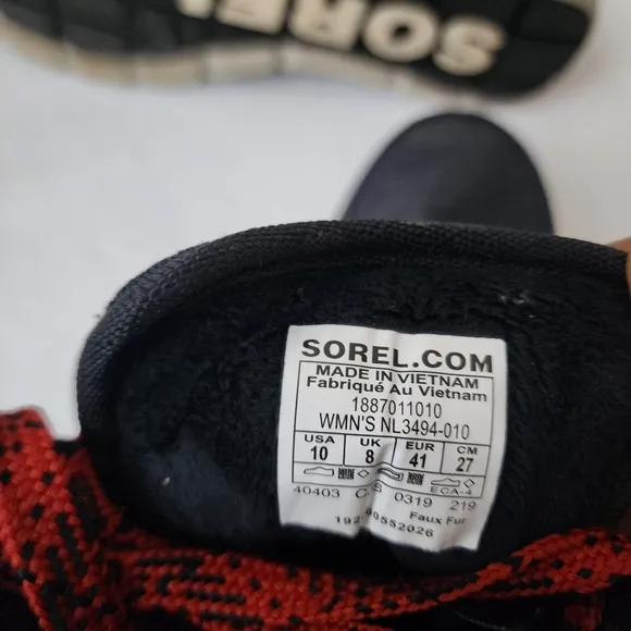 Sorel Explorer 1964 Boots Size 10 Buffalo Plaid Snow Winter Waterproof Canvas
