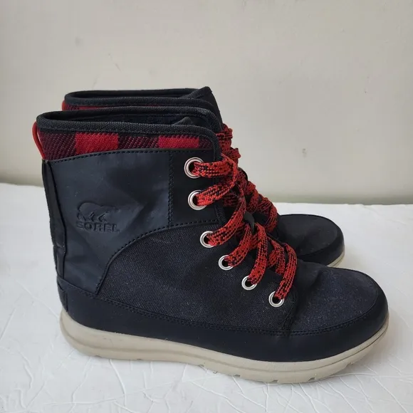 Sorel Explorer 1964 Boots Size 10 Buffalo Plaid Snow Winter Waterproof Canvas