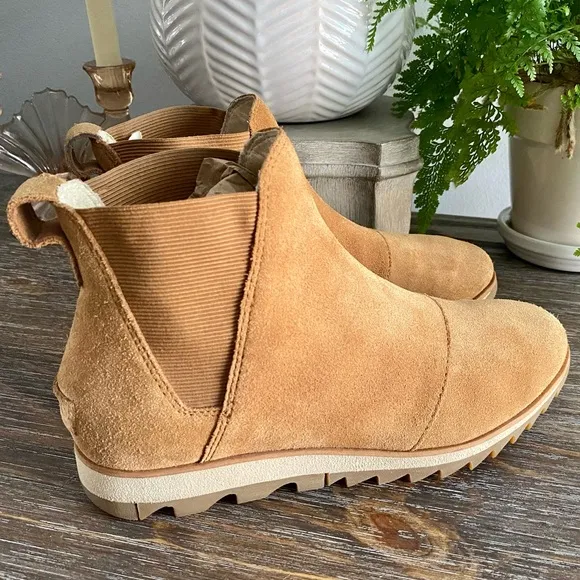 Sorel Harlow Suede Leather Chelsea Bootie Women’s 7 Boots Tan Brown