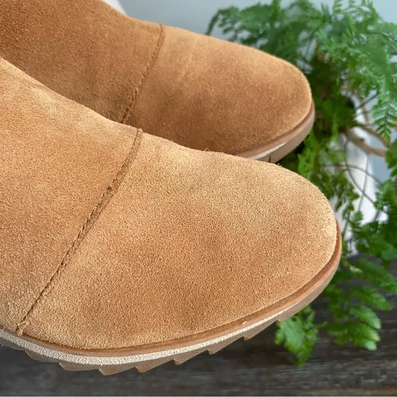 Sorel Harlow Suede Leather Chelsea Bootie Women’s 7 Boots Tan Brown