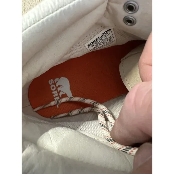 Sorel HI-LINE Beige Suede Leather Waterproof Lace Up Hiker Boots Womens Size 8.5