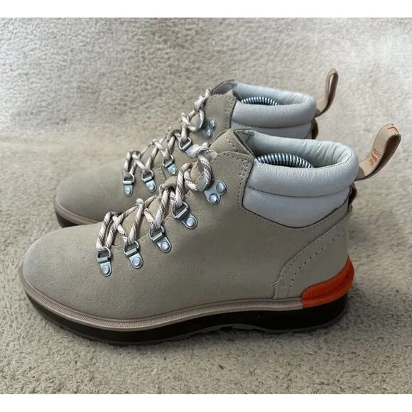 Sorel HI-LINE Beige Suede Leather Waterproof Lace Up Hiker Boots Womens Size 8.5