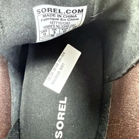 Sorel Joan of Arctic ii Brown Lug Soled Boots Womens 11 Red-Brown Hidden Wedge