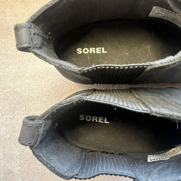 Sorel Joan Of Arctic II Hidden Wedge Heel Black Boot Women 8.5 Waterproof