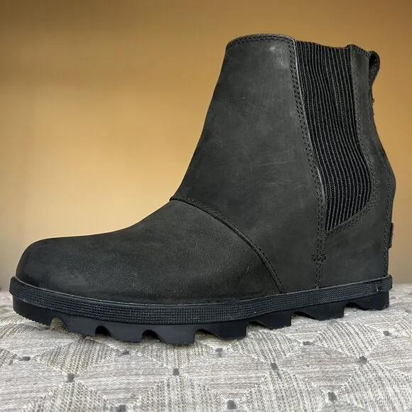 Sorel Joan Of Arctic II Hidden Wedge Heel Black Boot Women 8.5 Waterproof