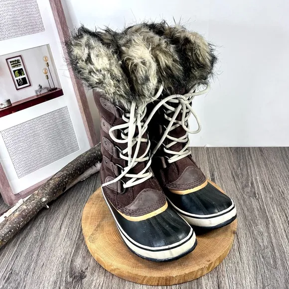 *Sorel | Joan Of Arctic NL1540-256 Sudan Brown Suede Waterproof Boots Size 7