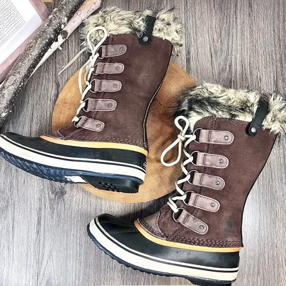 *Sorel | Joan Of Arctic NL1540-256 Sudan Brown Suede Waterproof Boots Size 7