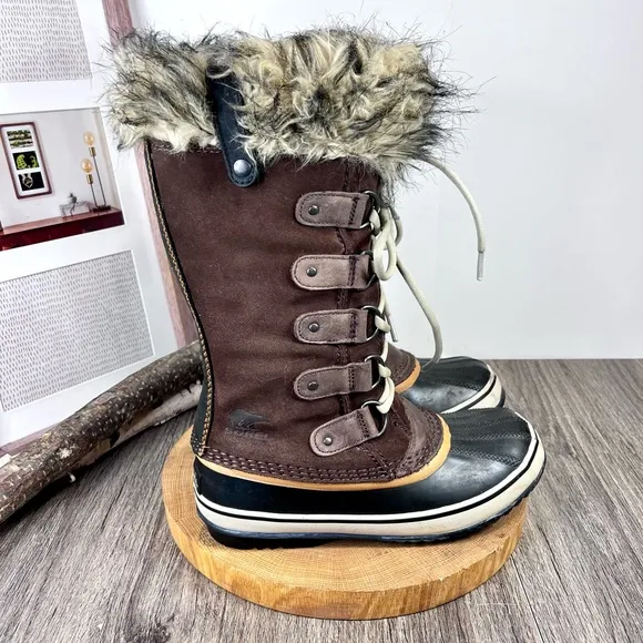 *Sorel | Joan Of Arctic NL1540-256 Sudan Brown Suede Waterproof Boots Size 7