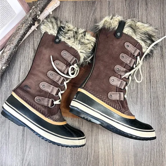 *Sorel | Joan Of Arctic NL1540-256 Sudan Brown Suede Waterproof Boots Size 7