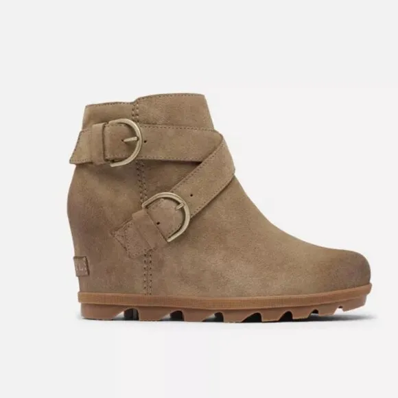 Sorel Joan Of Arctic‎ Wedge II Buckle Bootie Beige Size 8