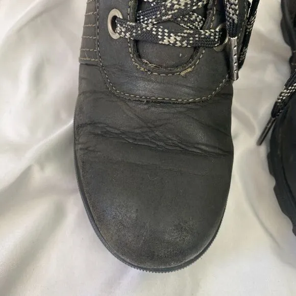Sorel Lexie Wedge Women Waterproof Black Leather Ankle Boots NL3046-010 Sz 6.5