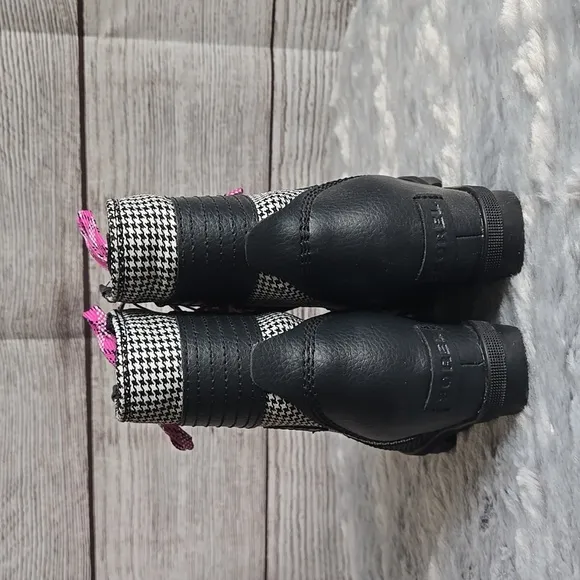Sorel Lexie Wedgie Black/White Waterproof Boots, Little Girls Size 1, NWT