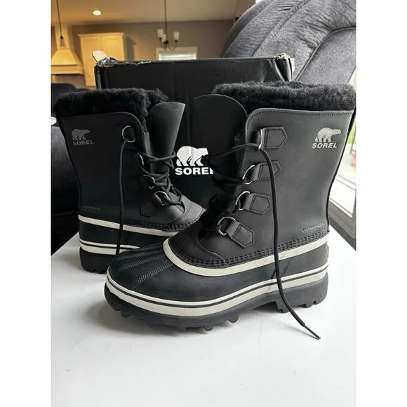 SOREL - Men's Caribou Waterproof Boot for Winter Black Size US 8 / UK 7 NEW