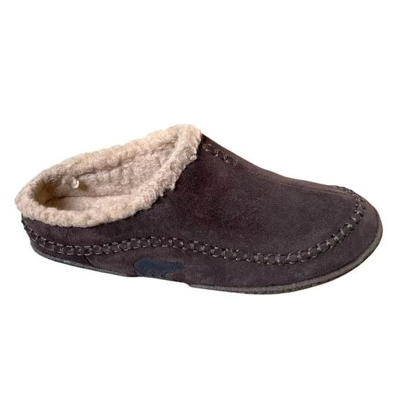 SOREL Men’s Falcon Ridge II Brown Suede Shearling Slippers Brown 11