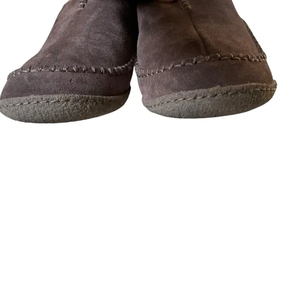SOREL Men’s Falcon Ridge II Brown Suede Shearling Slippers Brown 11