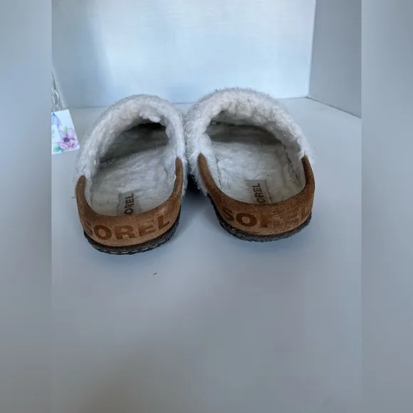 SOREL Nakisha II Slide Women's Slippers Brown/Camel Faux Fur Top Band