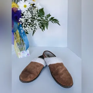 SOREL Nakisha II Slide Women's Slippers Brown/Camel Faux Fur Top Band