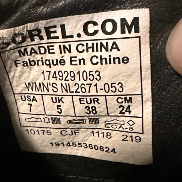 Sorel NL2671 Gray Leather Emelie Waterproof Chelsea Ankle Womens Boots Size 7